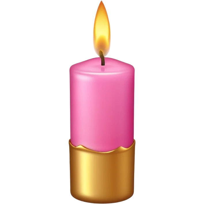 pink with goldtones candle emoji