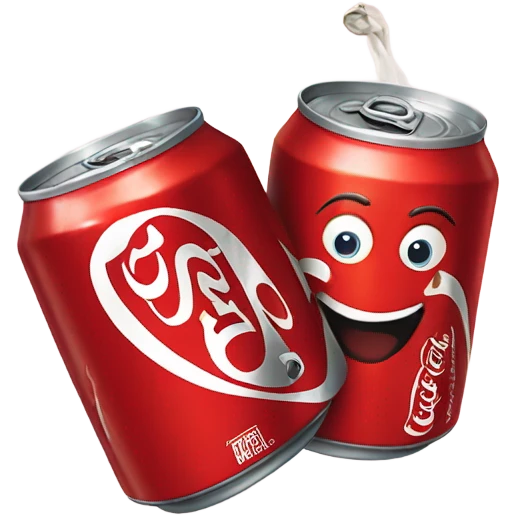 Toasting coca cola cans emoji