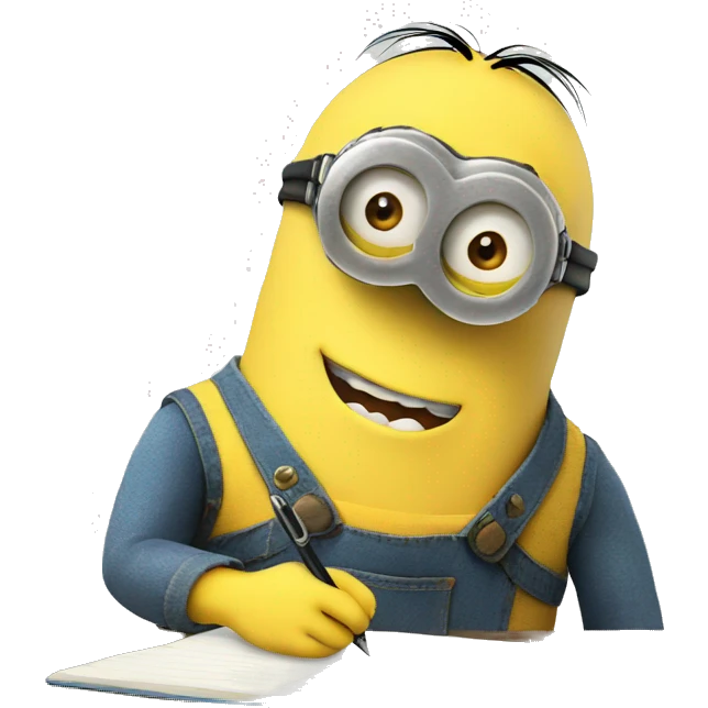 minion taking notes emoji