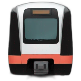 modern Moscow metro train, front view, black color  emoji