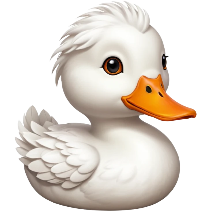 white duck emoji, with orange beak emoji