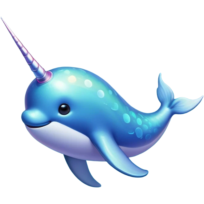 Cinematic Noble Narwhal Portrait Emoji, Poised and regal, with a sleek, iridescent body and a distinctive spiraled tusk, deep-set soulful eyes reminiscent of the ocean depths, Simplified yet sharp and sophisticated features, highly detailed, glowing with a soft, mystical glow, high shine, intelligent and enigmatic, stylized with an air of mythical allure, focused and graceful, soft glowing outline, capturing the essence of a watchful and confident sea unicorn that feels as though it could step out of the screen with effortless authority! emoji