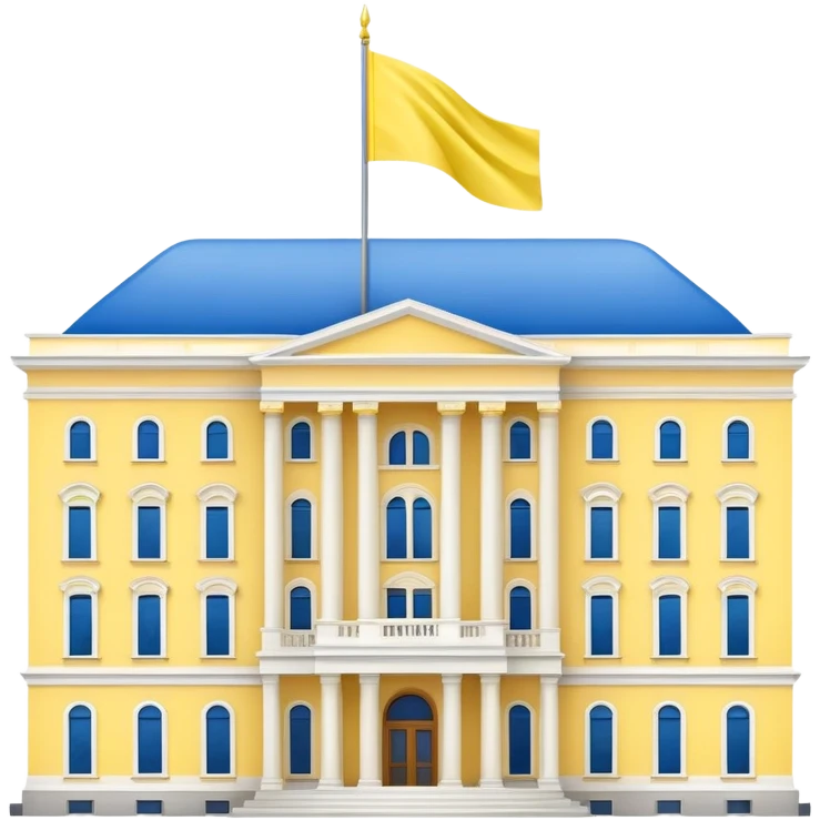 Presidential buildings with the flag of Ukraine emoji
