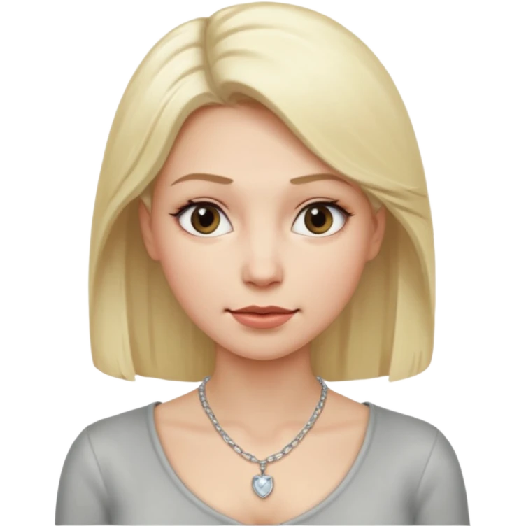 Female with Silver Necklace, grey skin,blonde hair, different expressions. emoji