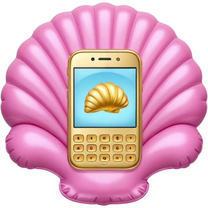 gold rococo pink inflatable puffy shell phone emoji