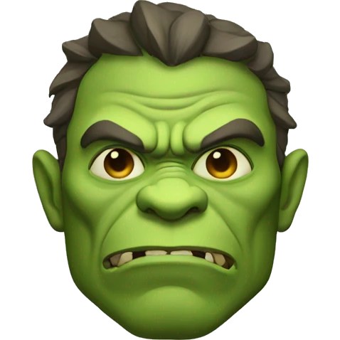 green orc face calm emoji