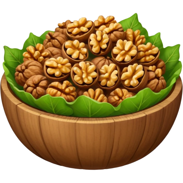 зеленый салат и орехи emoji