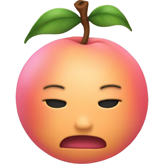 Peach with no face with a pink bow tied around it  emoji