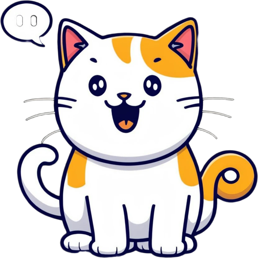 Болтокот (мяукает без остановки, сам с собой ведёт подкаст emoji