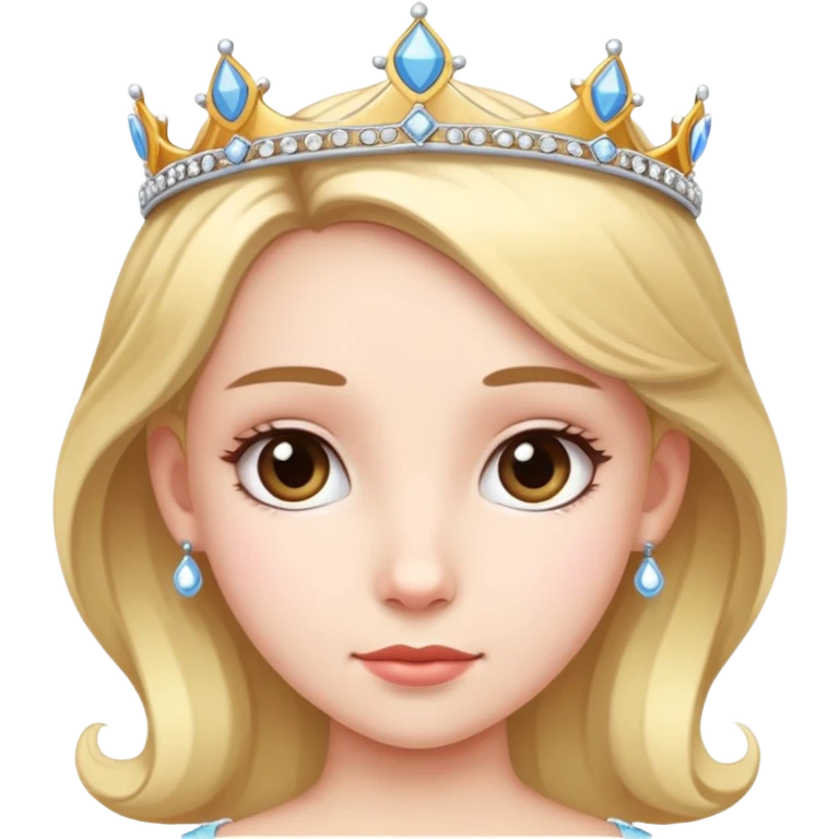realistic portrait of girl with a small tiara  emoji