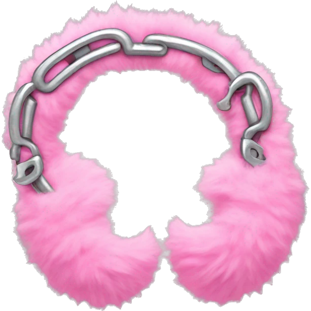 fluffy pink handcuffs  emoji