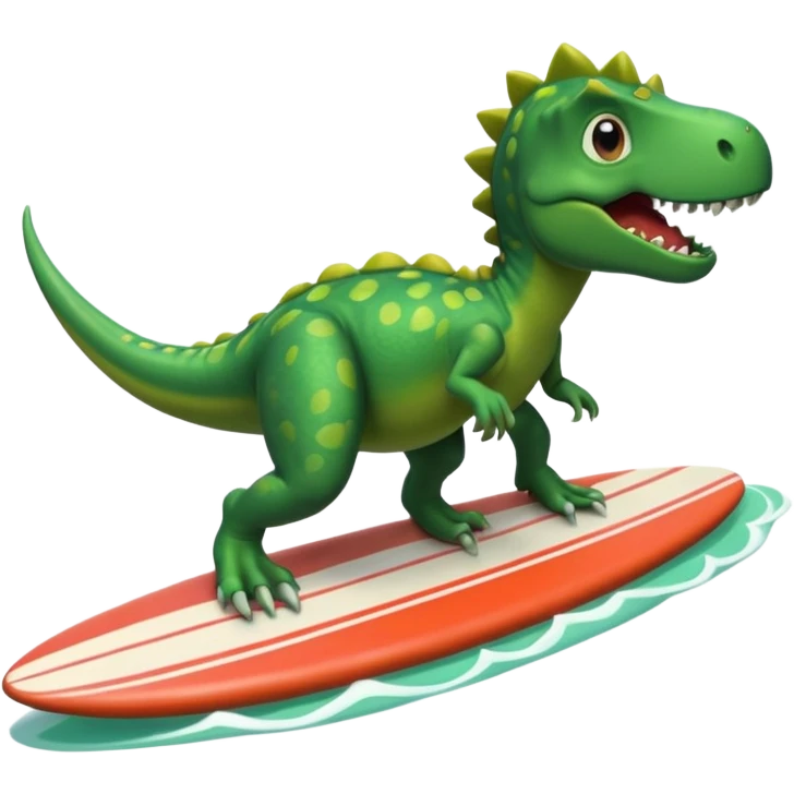 dinasaur on a sufboard emoji