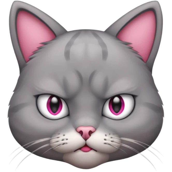 a  cute cat is sad and mad emoji