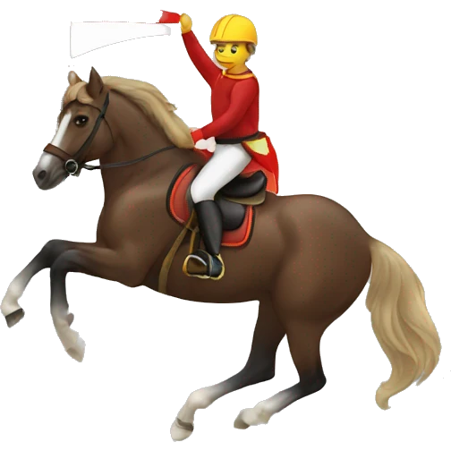 horse riding flag emoji