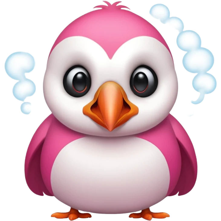 pink puffin angry steam from nose emoji