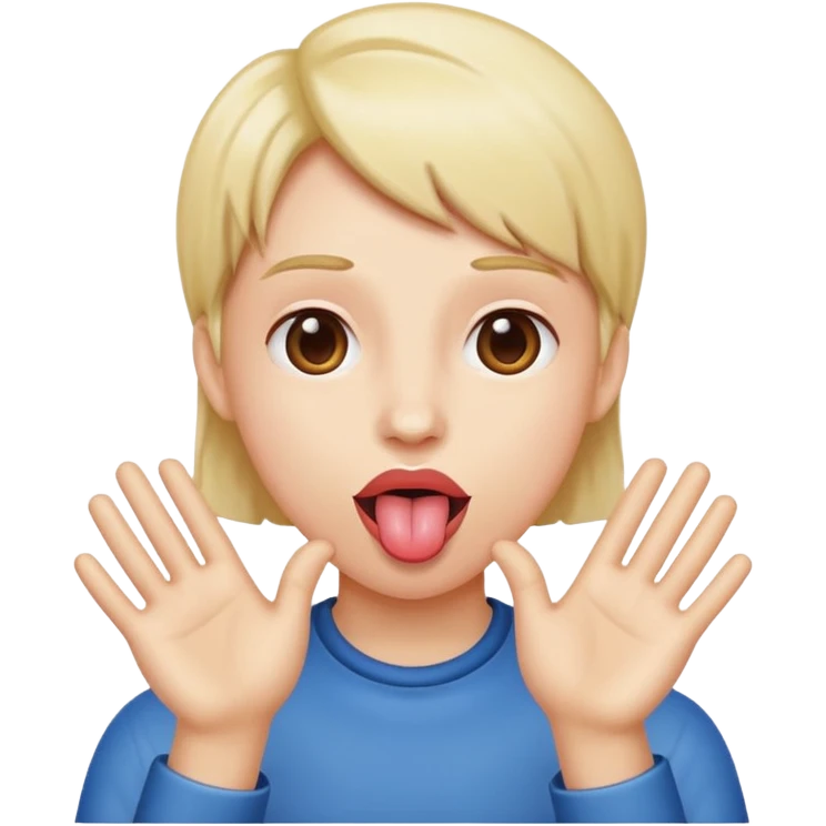 tongue out with hands to the side  emoji
