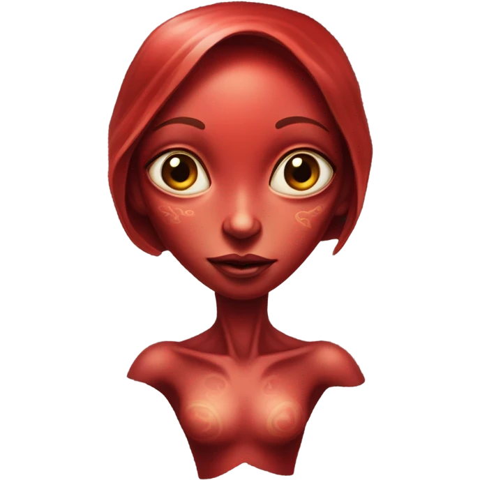 a red alien woman full body emoji