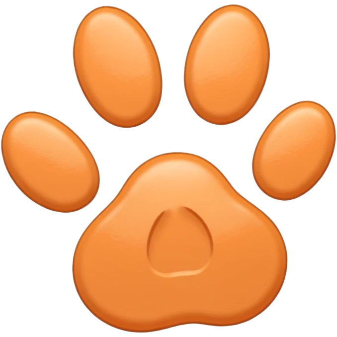 a very light pale pastel orange pawprint emoji