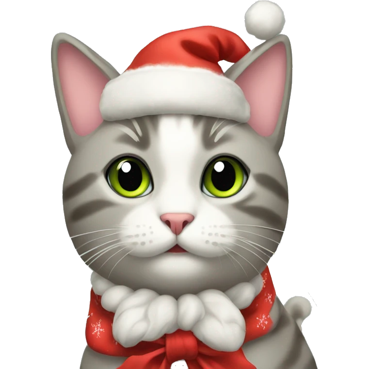christmas cat with bows  emoji