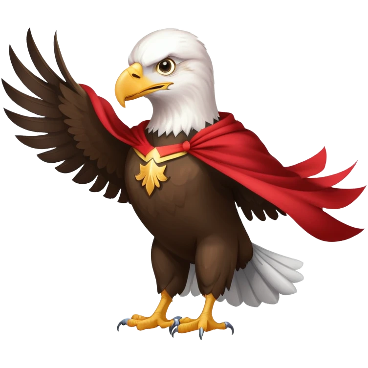 Bald eagle wearing a cape emoji