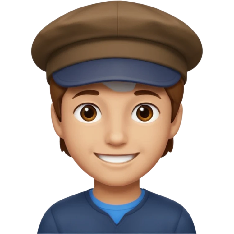 Un niño con gorra pelo castaño  emoji
