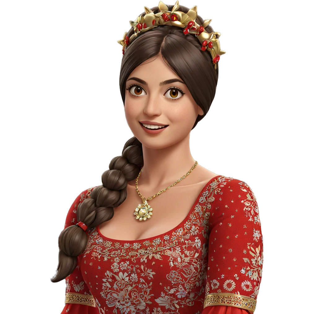 smiling girl in red dress emoji