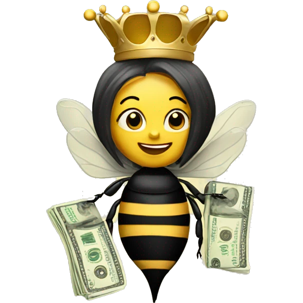 queen bee with money emoji