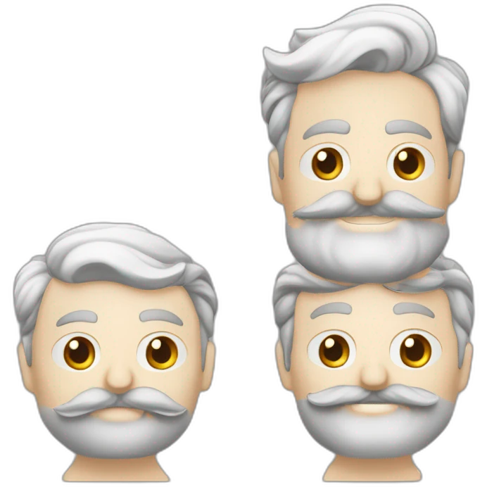Homme blanc allemand à la moustache courte et aux cheveux  noir et plaquées vers l’avant  emoji
