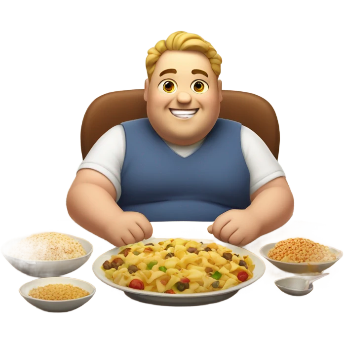 Fat guy eating emoji