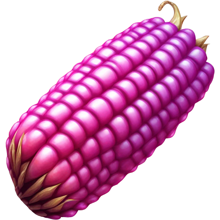 Long hot pink corn of the cob with glitter  emoji