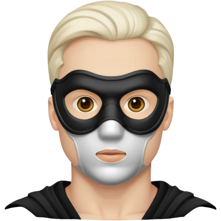Make emoji of man attractive who wear fully  mask  and sigma mal emoji