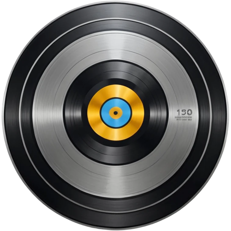 A dark metal platinum music award plaque The center features a relief of a or stylized vinyl record in a slightly darker metallic tone emoji
