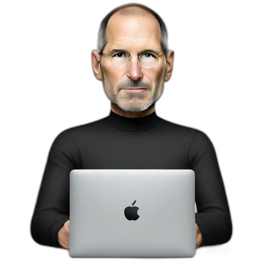 Steve Jobs with MacBook Pro emoji