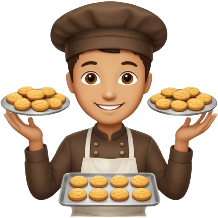 a baker holding a tray of cookies emoji