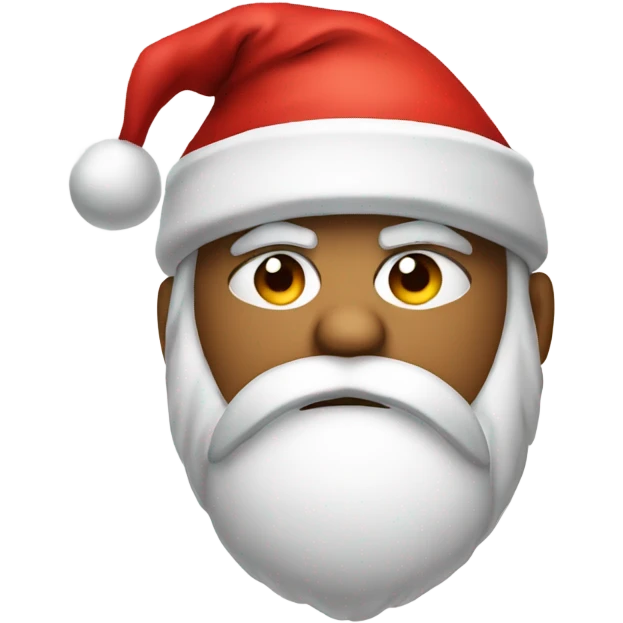 Irritated face emoji wearing Santa hat  emoji