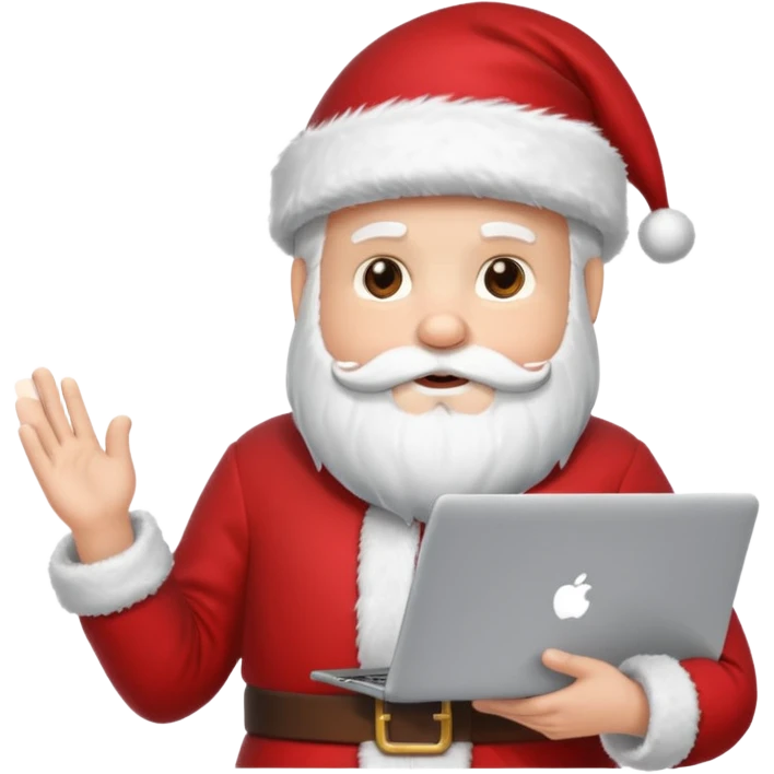 santa god with laptop, direct front emoji