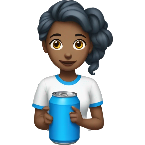 girl with can of blue paint emoji