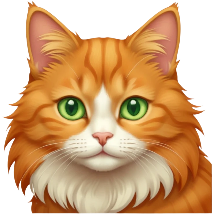 A cute orange tabby cat with green eyes emoji