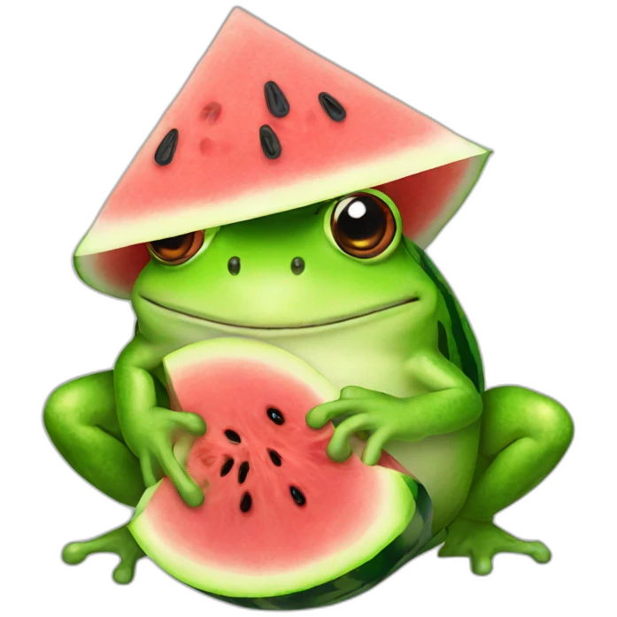 Watermelon frog emoji