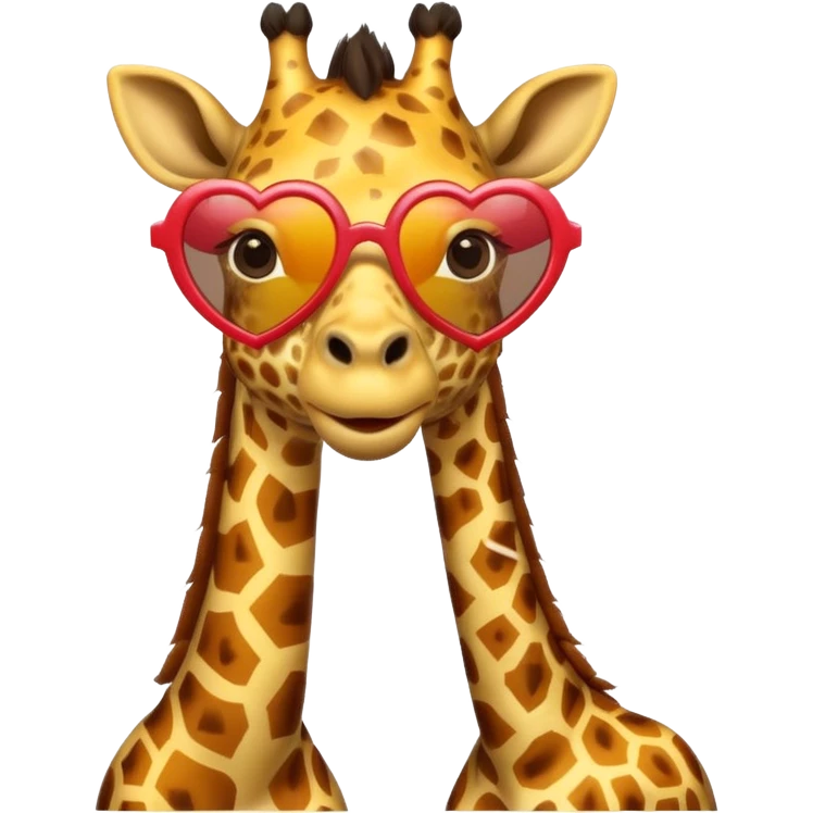 Giraffe with heart shape sunglasses emoji