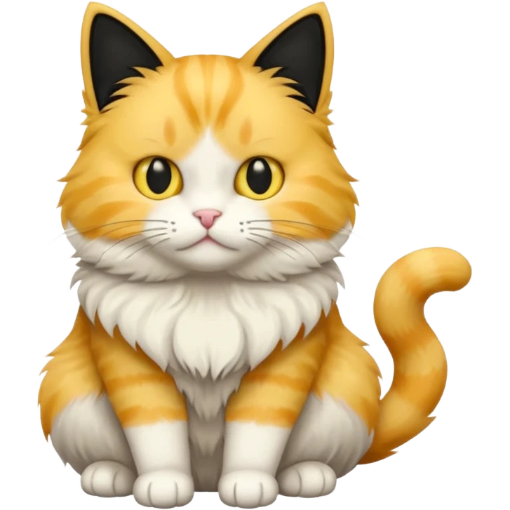 yellow, black and white cat emoji