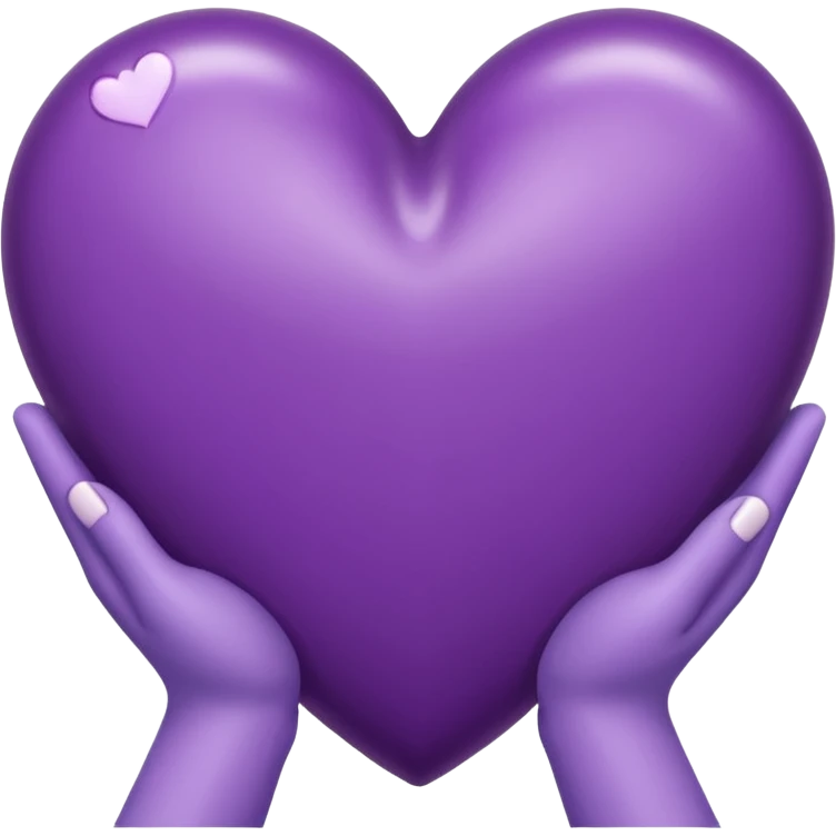Purple heart with two white hands emoji