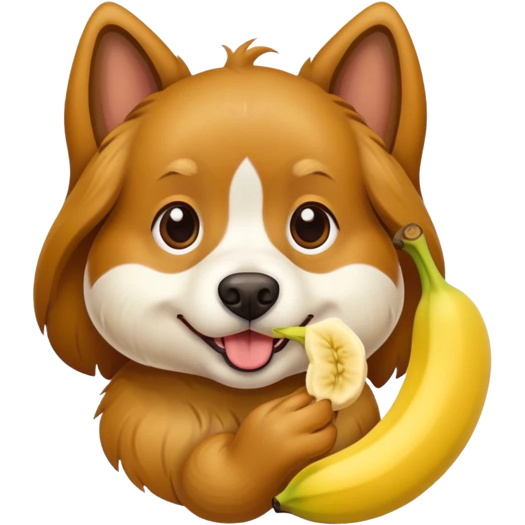 Dog eating a banana  emoji
