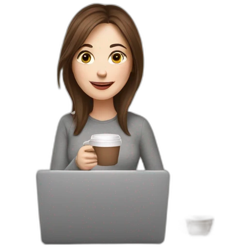 woman with brown hair and pale skin juggling with coffee cups and laptops emoji