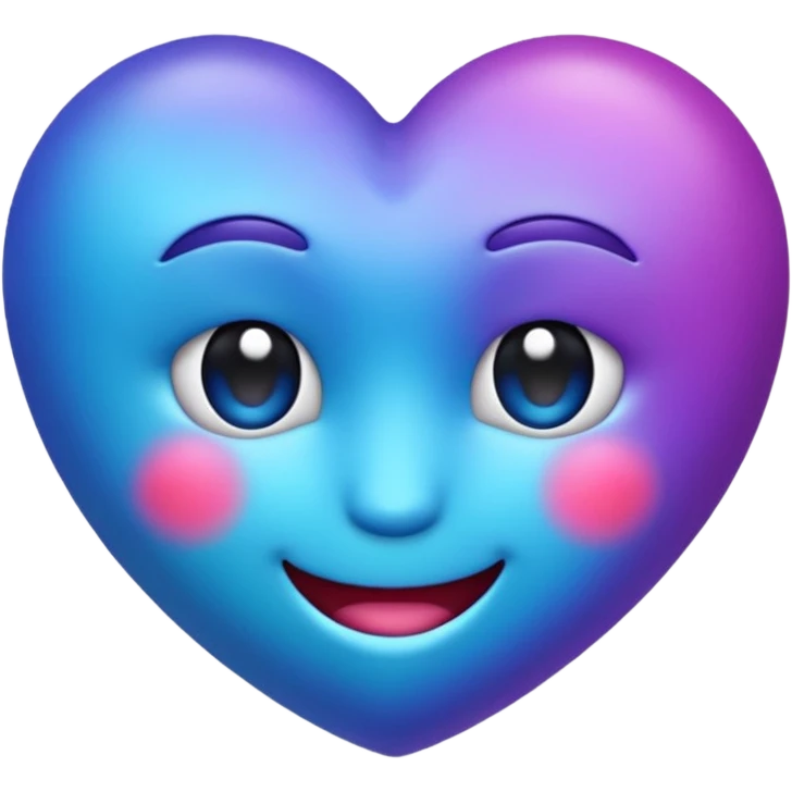 Crie um emoji de coração degrade nas cores roxo e azul emoji