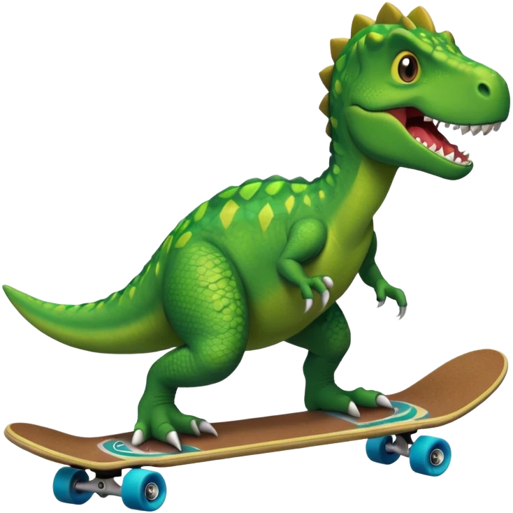 Dinosaur on a skateboard emoji