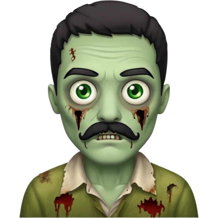 zombie with black mustache   emoji