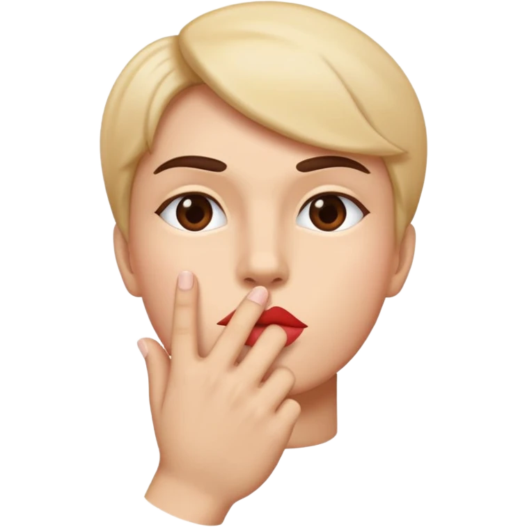 face with kissing lips to the side and hands fisted emoji
