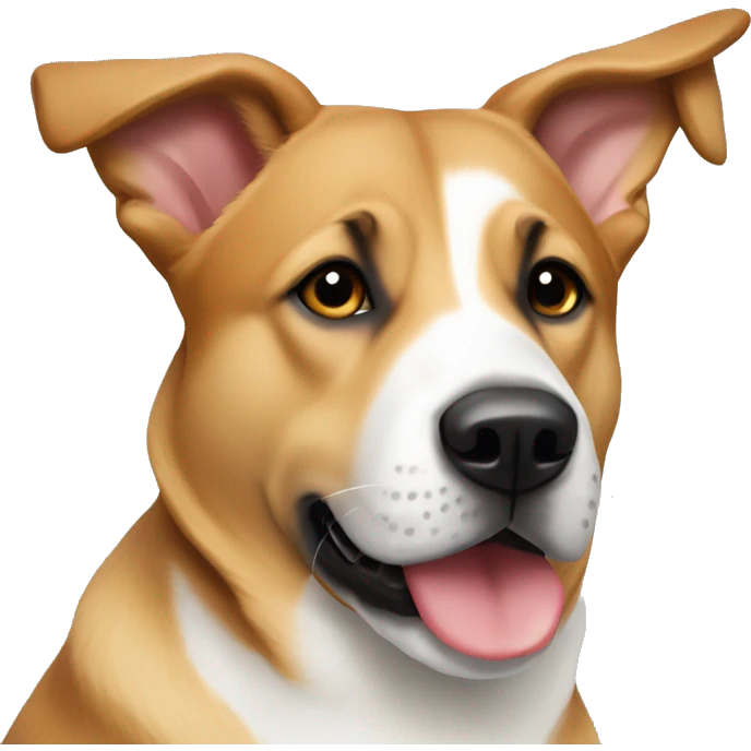 German Shephard/Pit Mix, Caramel and white emoji
