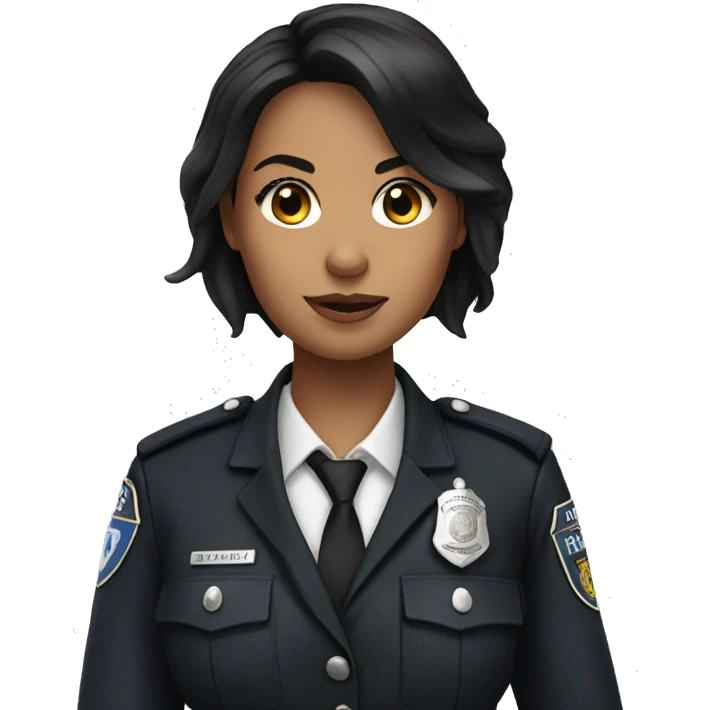 White Policewoman with black hair  emoji
